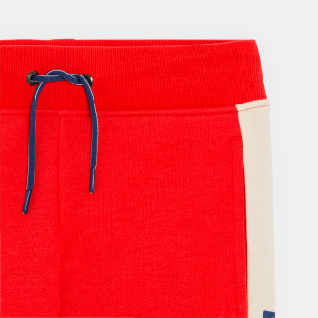 بنطال رياضي للركض، بلونين من الصوف، باللون الأحمر للأولاد